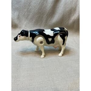 Farm Toys Wind-Up Holstein Friesian Black & White Milk Cow Nobel Hall Barn Vtg